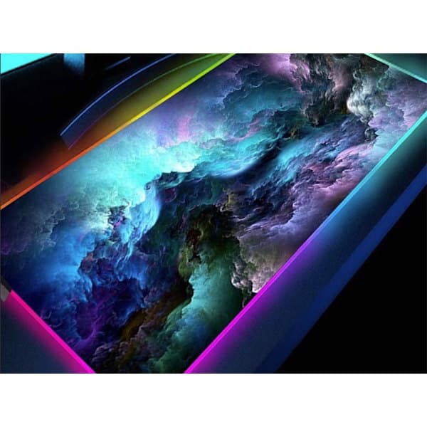 Pelihiirimatto RGB LED-valolla - 80x30cm - Meren Aallot