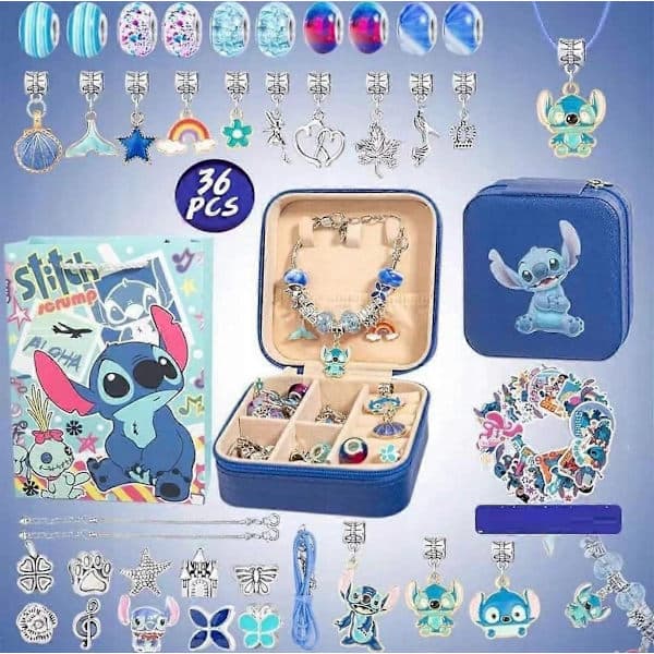 Perlesett for å lage armbånd Charms Perle Lilo Stitch