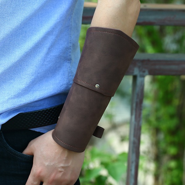 1 Par Voksne Kunstlæder Armbeskyttere Retro Brede Armbeskyttere