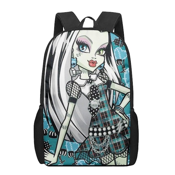 Monster High 3D Mønster Skolesekk for Barn Jenter Gutter Casual Ryggsekker Barn Ryggsekker Gutter Jenter Multifunksjonelle Skolesekker 1