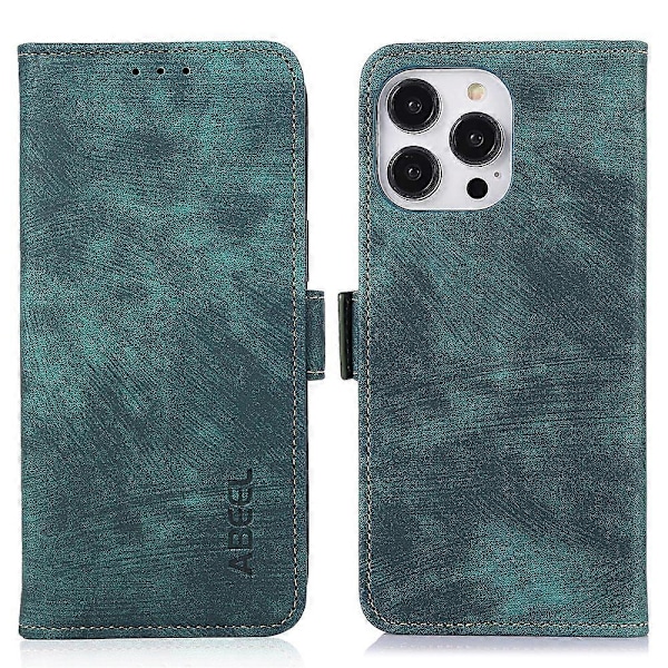 Retro Plånboksfodral för iPhone 15 Pro Max PU Läder Stötsäkert Ställ