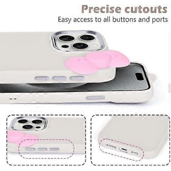 Kompatibel med iPhone 16 Pro Max Skal, Söt 3D Rosett Design Mjukt Silikon Stötsäkert Skydd för iPhone 16 Pro Max 6.9\" 2024