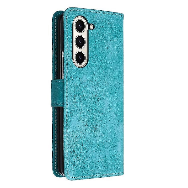 Til Samsung Galaxy Z Fold5 Linjemønster Hudfølelse Læder Telefon Cover