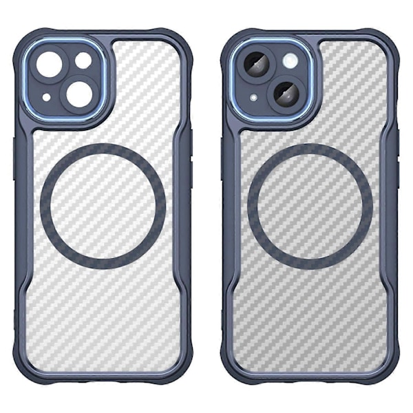 Skal för iPhone 15 Kompatibelt med MagSafe Kolfibertextur TPU+PC Telefonskydd