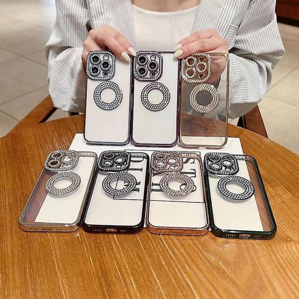 Elektroplettert diamant TPU-telefondeksel for iPhone 15 Pro