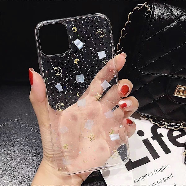 ForFor iPhone 12 mini Kuu Tähti Kuori Glitter Epoksi TPU Puhelinkotelo