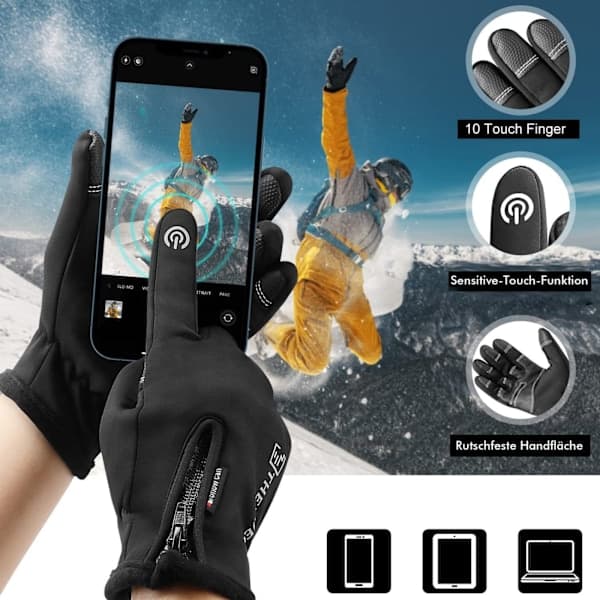 XL Cykelhandsker Varme Vinter Touchscreen Anti-Slip