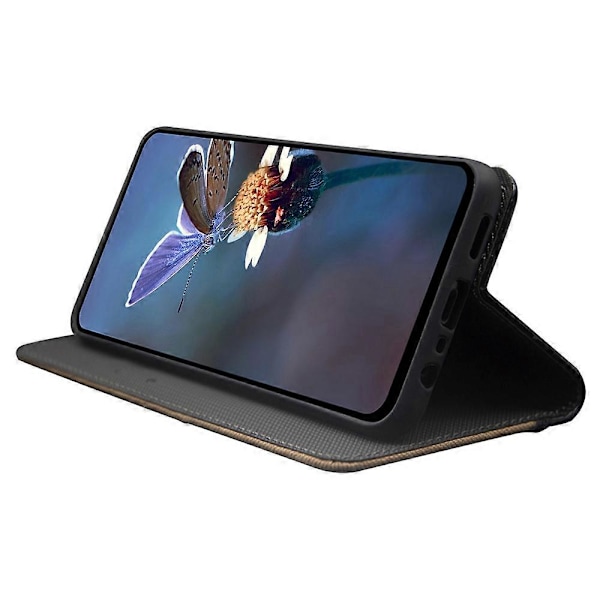 För OnePlus 13 Fodral Kortplatser Färgskarvning Läder Telefonskal - Röd
