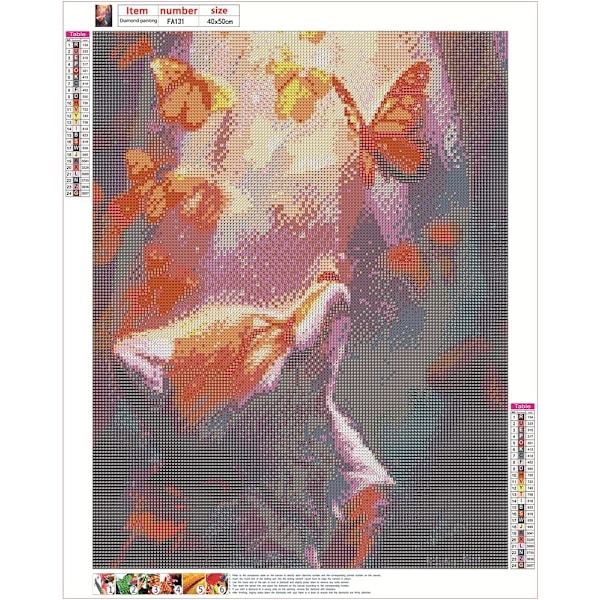 Fangshi DIY 5D Timanttimaalaussetti Kettu ja Perhonen 30*40cm