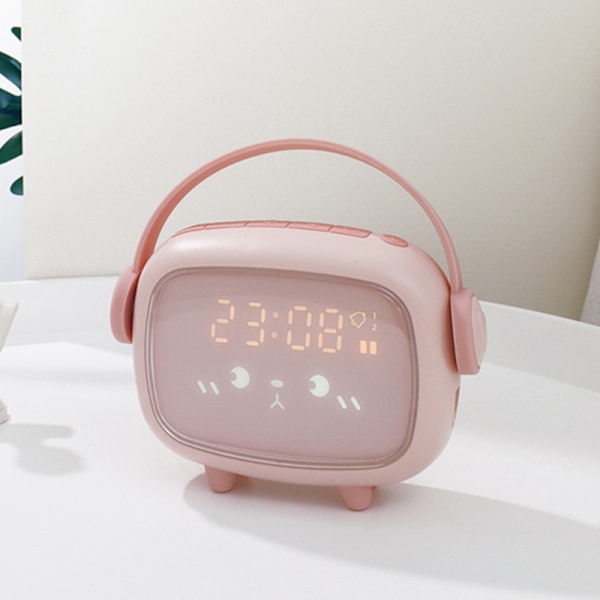 Vekkerklokke, LED-lys, intelligent ladevekkerklokke pink