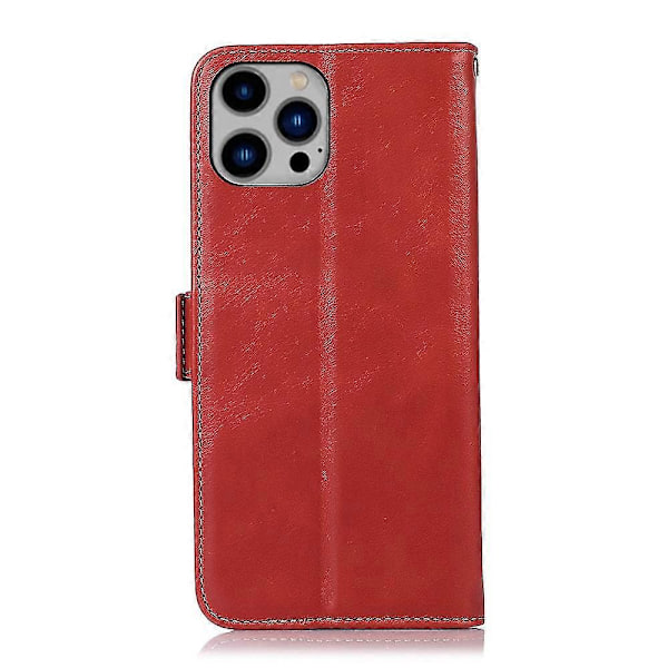 Til Iphone 14 Plus Crazy Horse Top Layer Ko Læder Telefon Cover