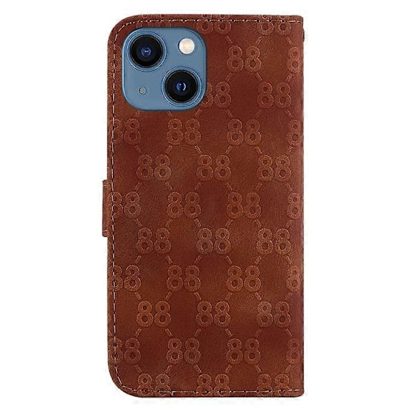 For iPhone 15 Dobbel 8-formet preget skinnetui
