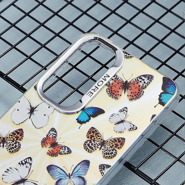 Til Samsung Galaxy S25 Case Laser Tpu Pc Telefon Cover Elektroplettering Sommerfuglemønster - Ab1