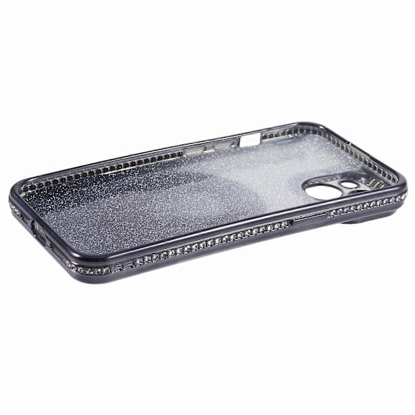 iPhone 14 Plus TPU -kotelo, liukuvärjätty, jalustalla ja strassikoristeella