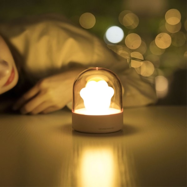 Katteklo Natlampe Soveværelse Sengelampe Atmosfære USB-opladning gray