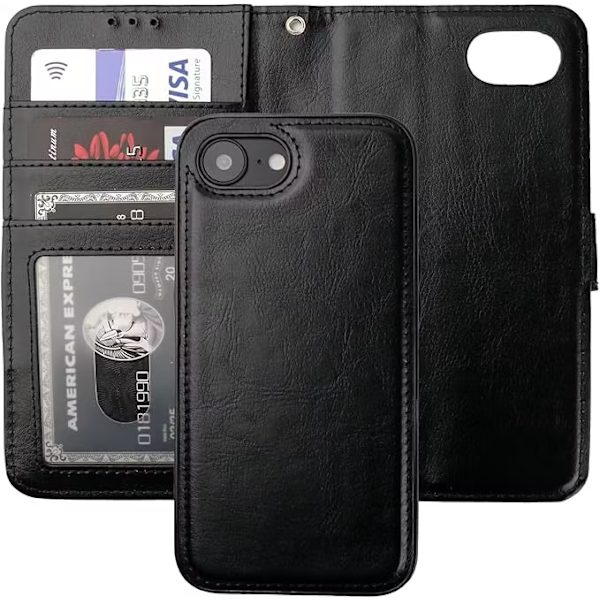 Magnetisk Plånboksfodral iPhone 16E – med kortplatser & RFID-skydd
