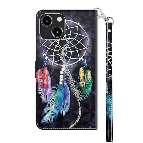 iPhone 14 Plus 3D -maalattu nahkainen puhelinkotelo