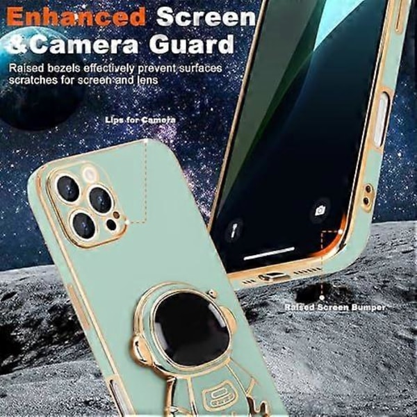 Sött 3D Astronaut Ställ med Stödben Stöttåligt Silikon Mjukt Baksida Skal för Apple iPhone 16 Pro Max