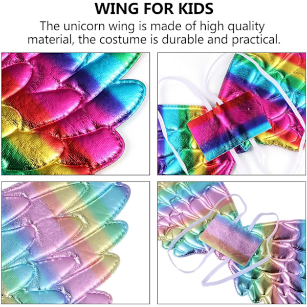 2 stk Vinger Rainbow Angel Kostyme Unicorn Kostyme Halloween