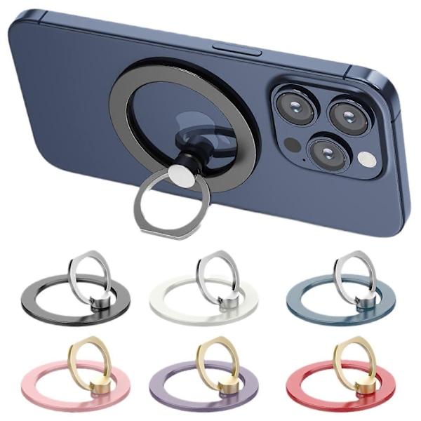 1 kpl Magneettinen puhelinrengaspidike iPhone 16 15 14 13 12 Magsafe -kotelolle - Magneettinen puhelinote - Säädettävä puhelimen sormirengasote - Irrota langatonta latausta varten