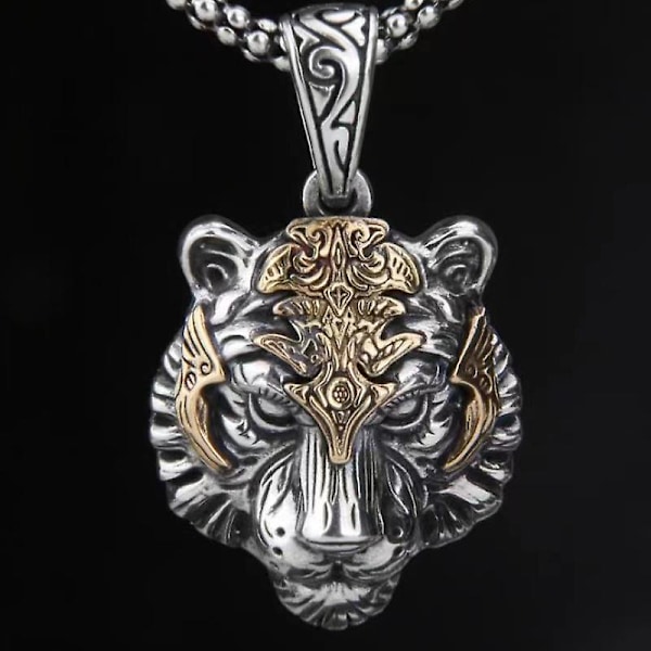 Titanium stål ny retro tigerhode anheng trendy tiger