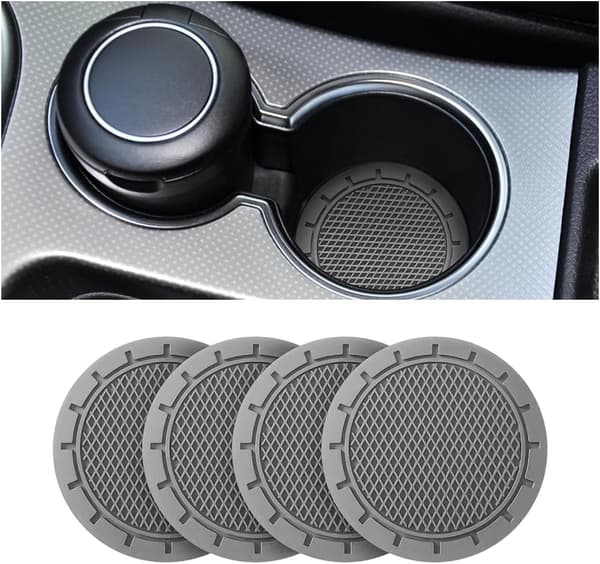 CGEAMDY Universal Silikon Bilkoppholder - Sklisikker Slitesterk 7cm Diameter, Biltilbehør, Grå Gray