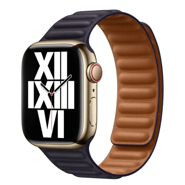 Nahkaranneke Apple Watch Band 45mm 41mm 44mm 40mm Alkuperäinen Magneettinen Loop Link Rannekoru iWatch Ultar2 49mm 9 8 7 6 SE 3 42mm Musta Black