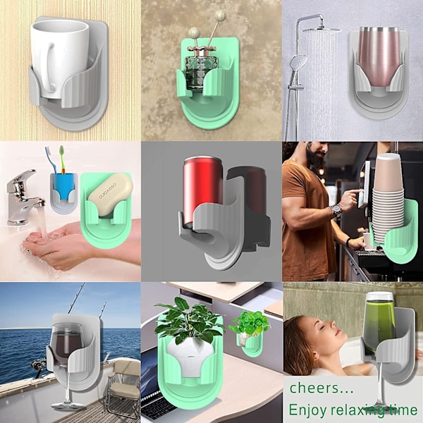 Vinglasholder, tumblergreb, silikone kopholder grey