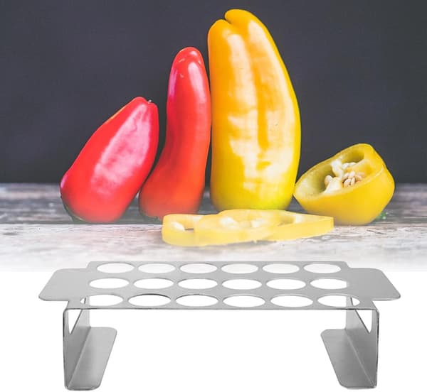 18 Hull Chili Grill Rack Non-Stick Lett Bærbar Jalapeno Grill Rack Pepper Solid Rustfritt Stål for Matlaging BBQ Baking