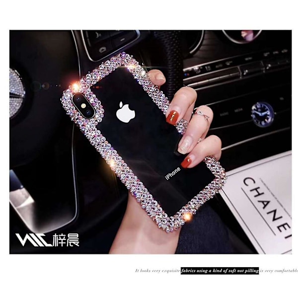 Luksuriøst skinnende krystall 3D-deksel til iPhone 13 Pro Max, Rhinestone diamant støtfanger, klart beskyttelsesdeksel