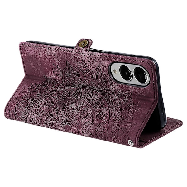 Til Samsung Galaxy S25 Edge Wallet Case Læder Telefon Cover Hudfølelse Totem Præget