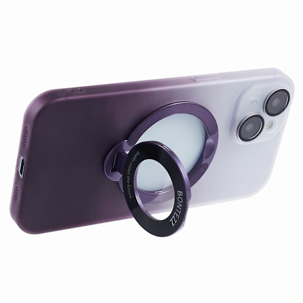 VOERO Hårt PC-skal för iPhone 15 Plus Hud-Touch Ställ Telefonskal Kompatibelt med MagSafe