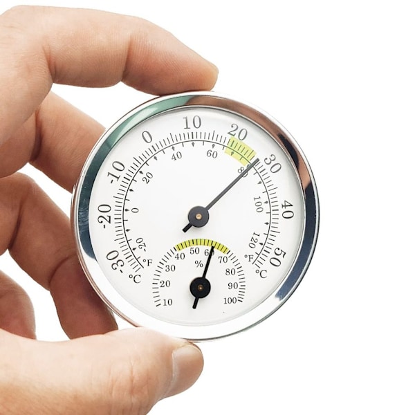 Mini Rundt Veggmontert Analog Termometer Hygrometer