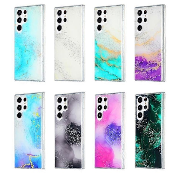 For Samsung Galaxy A24 4G Dobbeltsidig IMD Marmor Telefondeksel