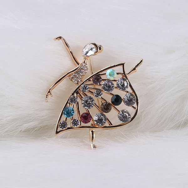 Motelegering uthulet rhinestone-brosje