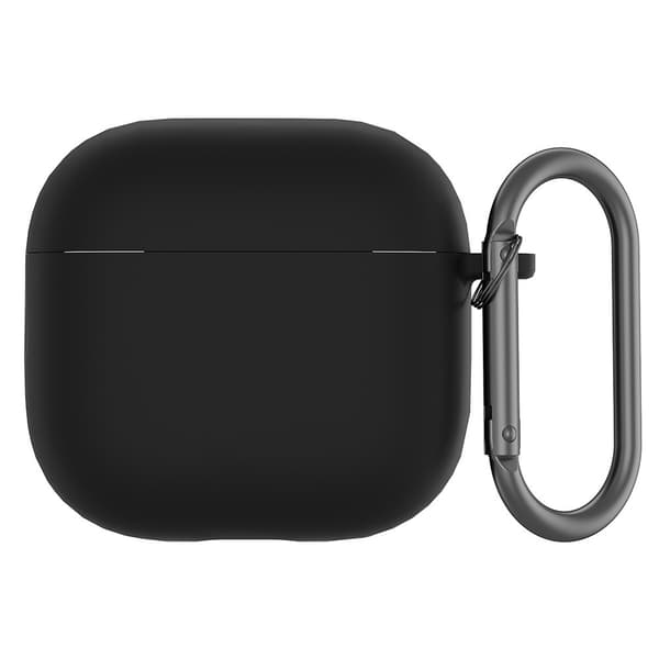 AirPods 4 Cover med karabinhage Silikone Sort