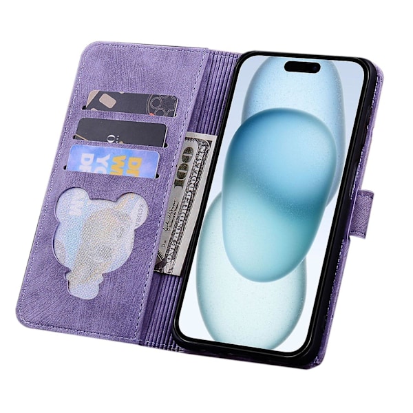 Sakura Kat Læder Etui til iPhone 15 Plus