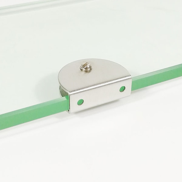 2 stk. Glassklemmer i rustfritt stål for vindusbalustrade