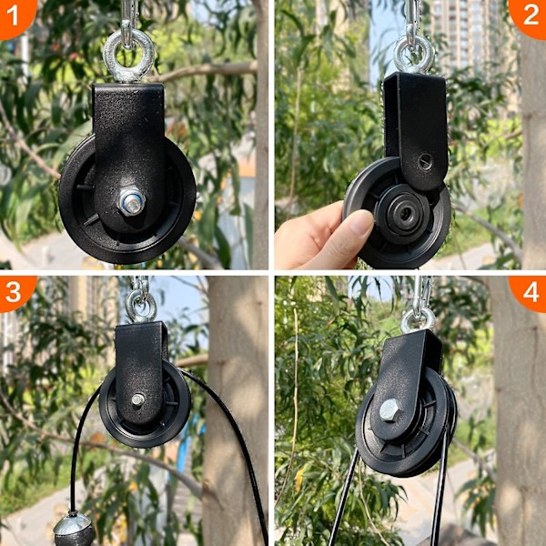 Köysipyörä 90mm pyörä U-kiinnikkeellä 2kpl