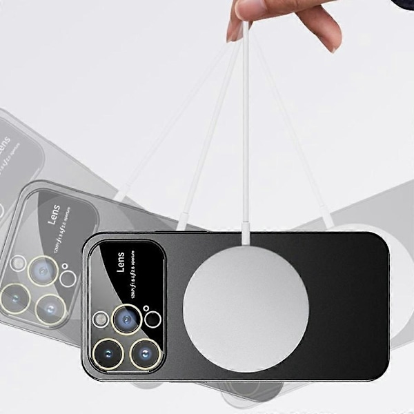 iPhone 15 Pro Max -kotelo, yhteensopiva MagSafe Loong -kuviollisen jalustan kanssa, kumipinnoitettu PC-kuori
