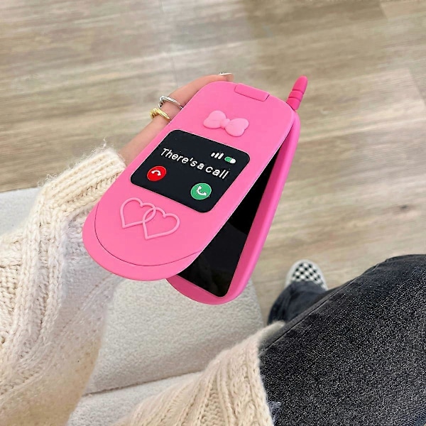Kotelo iPhone 15 Pro:lle, Kawaii-puhelinkotelot 3D-silikoninen sarjakuva Retro-puhelinpeili Hauska söpö kotelo Pehmeä kumimateriaali Iskunkestävä suojakotelo naisille ja tytöille