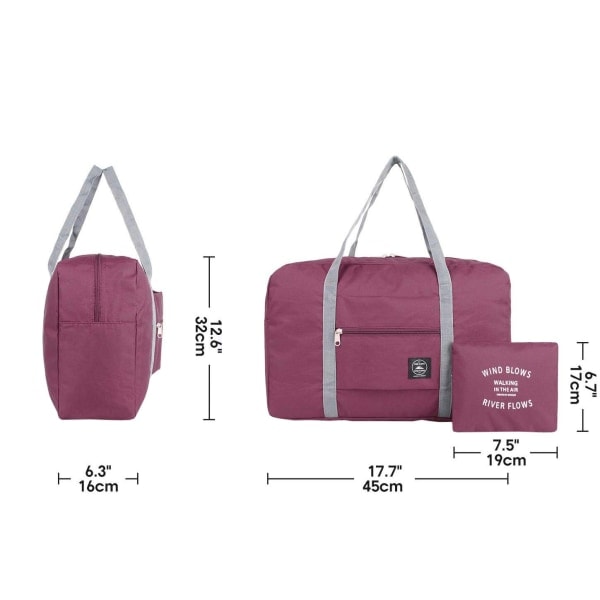 Sammenleggbar Bag - Rødvin, rød