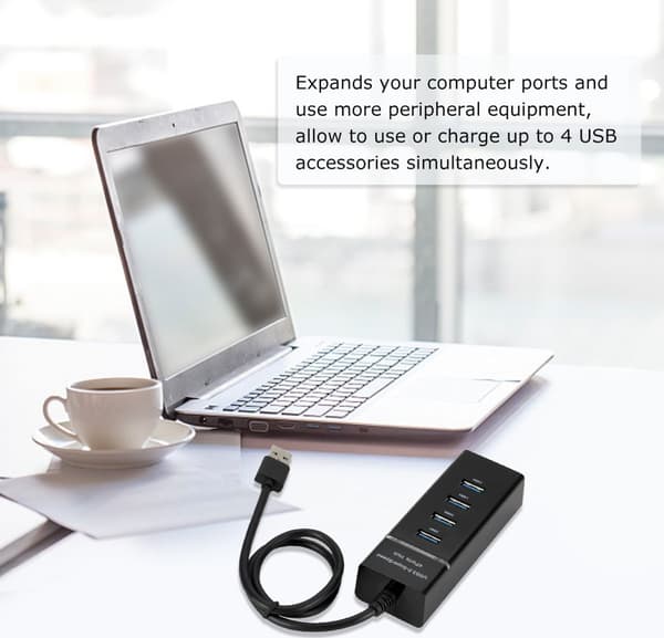 Nopea 4-portinen USB 3.0 -monijakoja