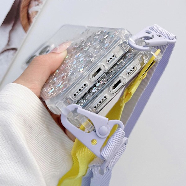 Glitter Epoxy Clear Fodral med Snodd för iPhone 13 mini