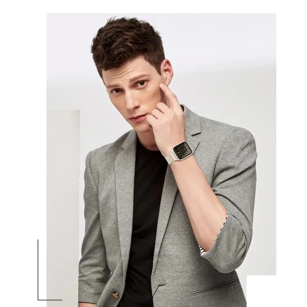 Milanese-lenkkiranneke Apple Watch -rannekkeelle iwatch Series 9 3 6 5 SE 7 8 Ultra 2 starlight black 38mm/40mm/41mm