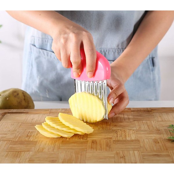 4 st Potatischips-Skärare, Slicer, Rostfritt Stål Vågig