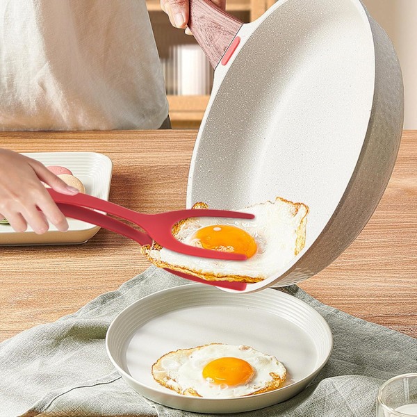 2 ST Fried Egg Flipper, Värmebeständig Pannkakspatel, Pannkaksbröd Fisk Barbecue Biff för Hemmakök Matlagningsverktyg (Röd)
