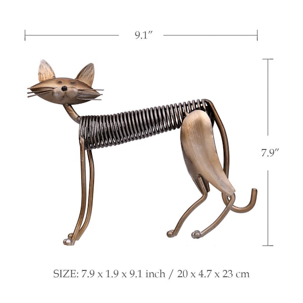 Katt Metallskulptur, Metallskulptur, Jernkunst Kattehåndverk