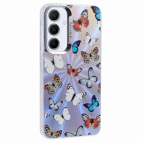 Til Samsung Galaxy S25 Case Laser Tpu Pc Telefon Cover Elektroplettering Sommerfuglemønster - Ab1