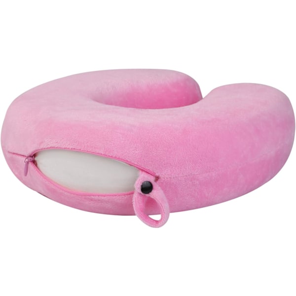 Nackkudde med Avtagbart Överdrag, Minnesskum, Rosa
